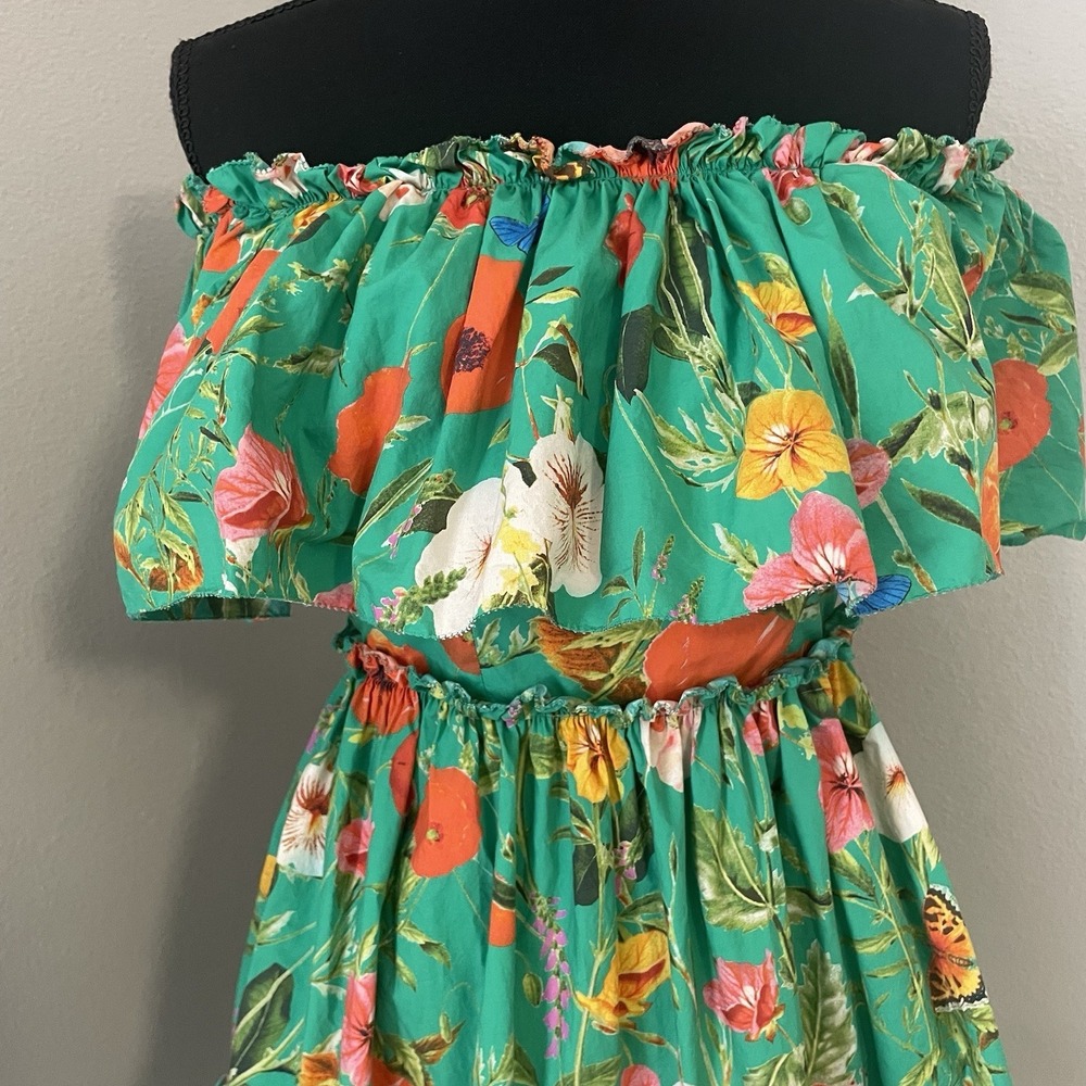 CARA CARA Liesel Floral Botanical Off Shoulder Mini Dress Pockets Resort Vacay - Picture 3 of 9